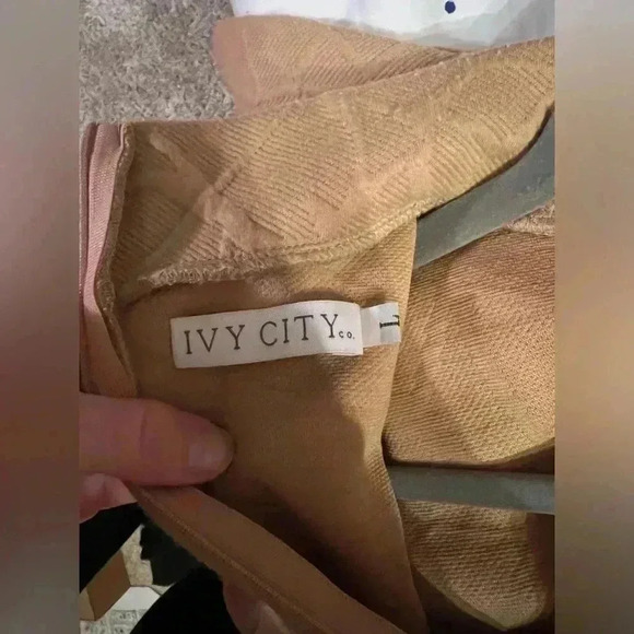 IVY CITY Faux wrap textured dress Mockneck Dress L - Picture 9 of 9